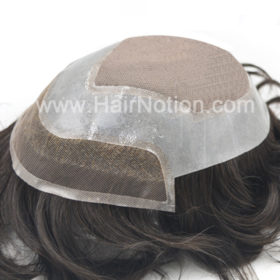 Custom AN:  Lace Front Mono with PU Mens wigs