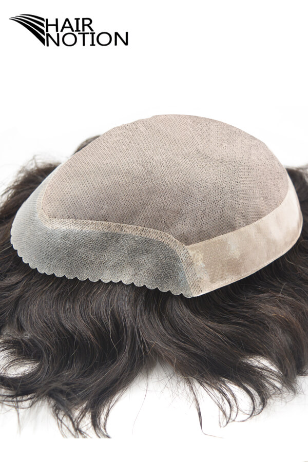 Arcadia durable stock mono skin real hair toupee for men