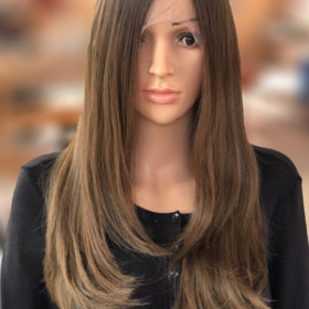 Mona 4x4 Lace Top European Virgin Hair #8/12 Dark Rooted Women's Wig
