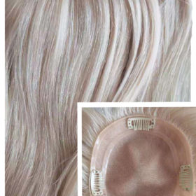 Real human mono base hair topper for women
