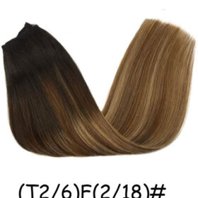 Hairpiece Straight  Hair Extensions with Transparent Line Invisible for Women-（T2/6)F(T2/18)#