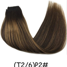 Hairpiece Straight  Hair Extensions with Transparent Line Invisible for Women-(T2/6)P2#
