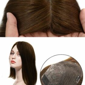 SAURA: Stock Silk Top Human Hair Half Wig For Women 6/8/30#