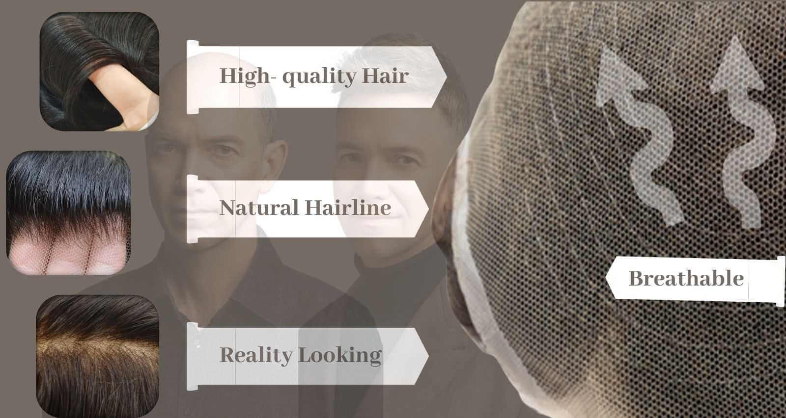 swiss lace hairpiece for men