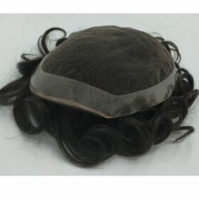 HairNotion Swiss Lace Top With Skin Mens Lace Wig With Grey Hair  8"x10" 1b10#