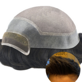 Men's Lace Front Wig | Invisible Hairline Hair System For Men |  6x8 Inches Toupee