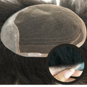 YHSL: Yaki Hair Mens Toupee Skin Front Lace Hair Pieces For Men