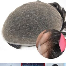 Men's French Lace Hair System| French Lace Wigs With Bleached Knots | Popular French Lace Toupee