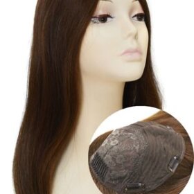 Silk Top Female Hair Toppers | 8”X8“ Hairpieces Women Wiglets | 22 Inches Human Hair 6#