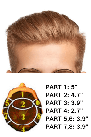 skin hairpiece with brush back hairstyle