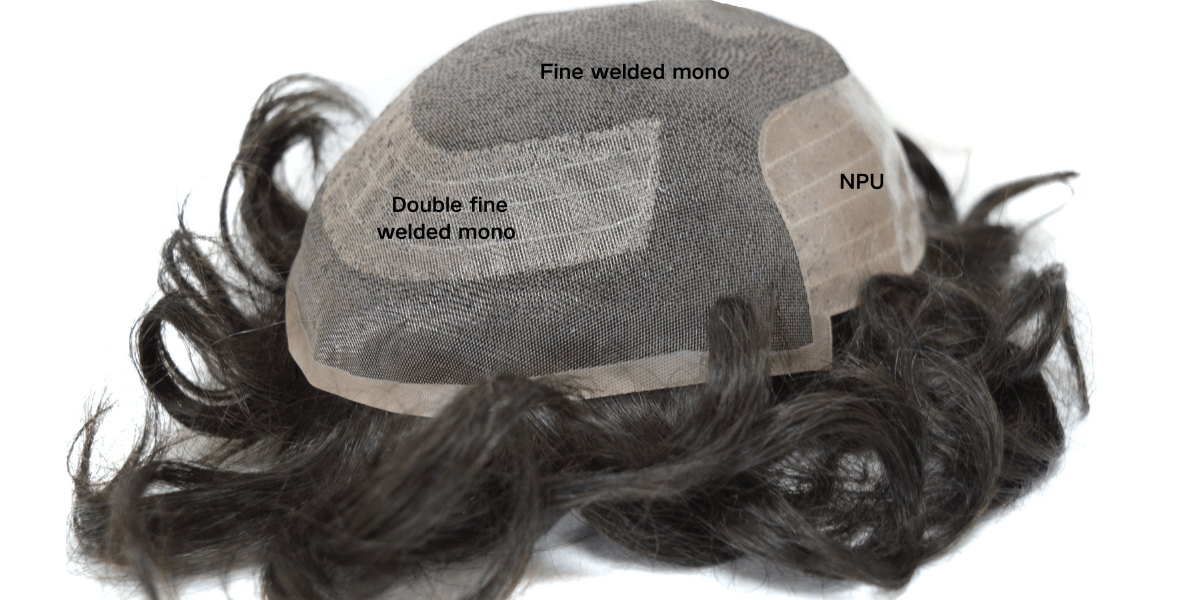 Fine welded mono men's hair system