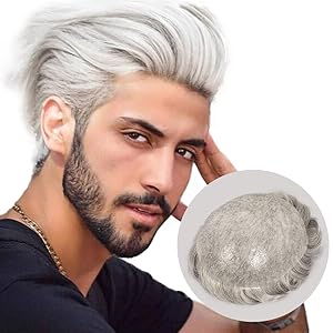 silver grey human hair toppers
