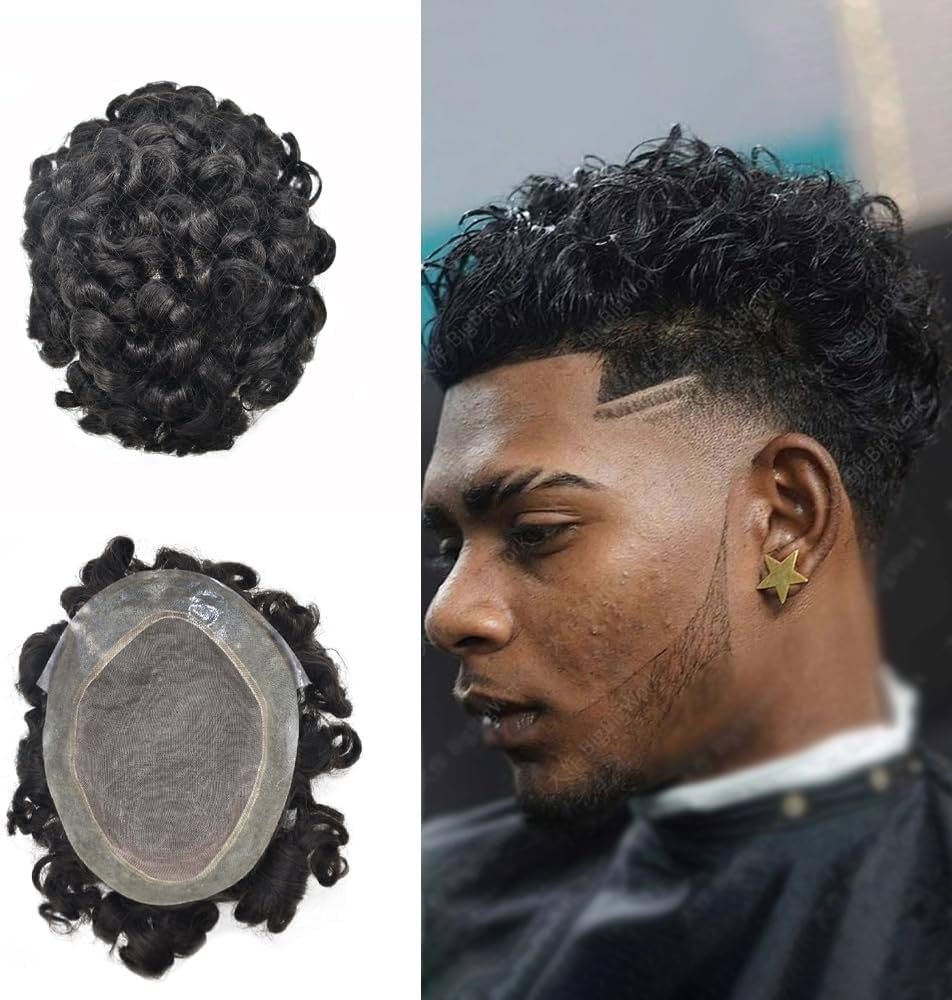 curly hair wig male