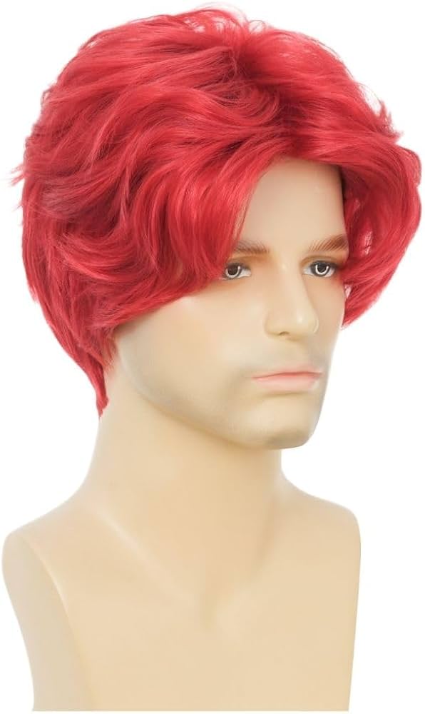 red synthetic wig