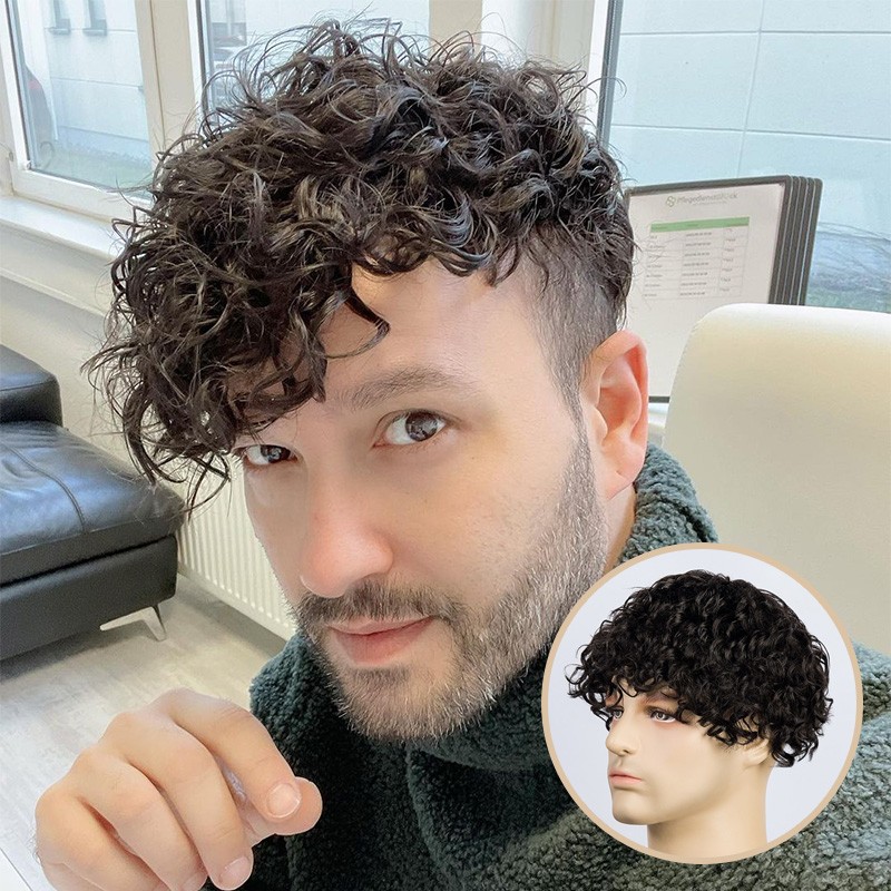curly hair wig men