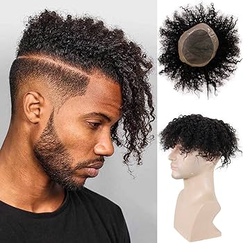 short curly topper toupee human hair lace front hairpiece