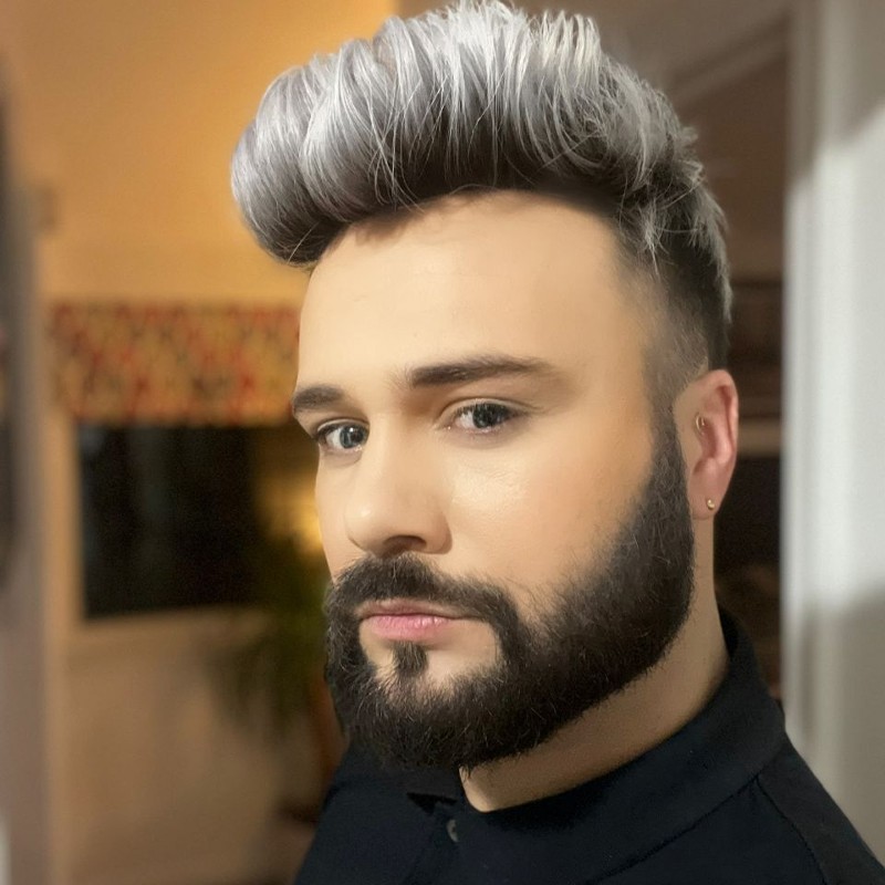 mens hair dyed platinum