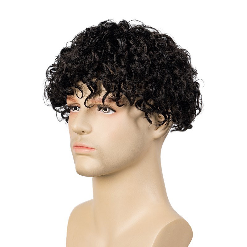 mens long curly hair wig