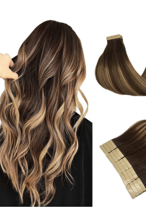 14 inches human hair tape in hair extensions