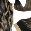 real human hair tape in hair extensions