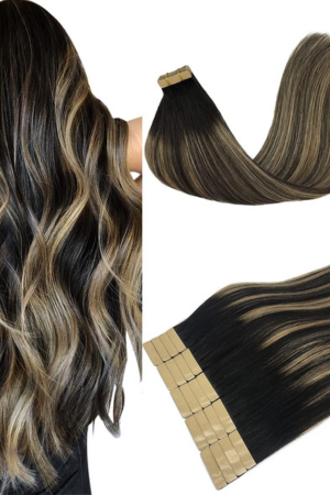 real human hair tape in hair extensions