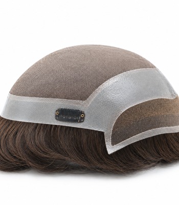 AN-C: Men’s Toupee With Clips | lace Front Mono No-Glue Hair System